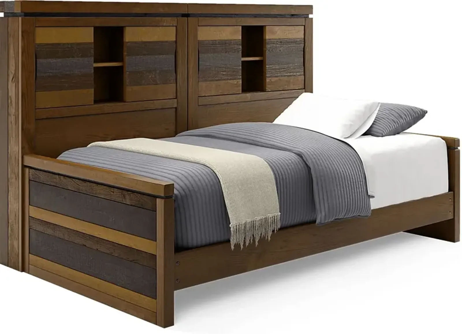 Kids Westover Hills Jr. Brown 3 Pc Twin Bookcase Wall Bed