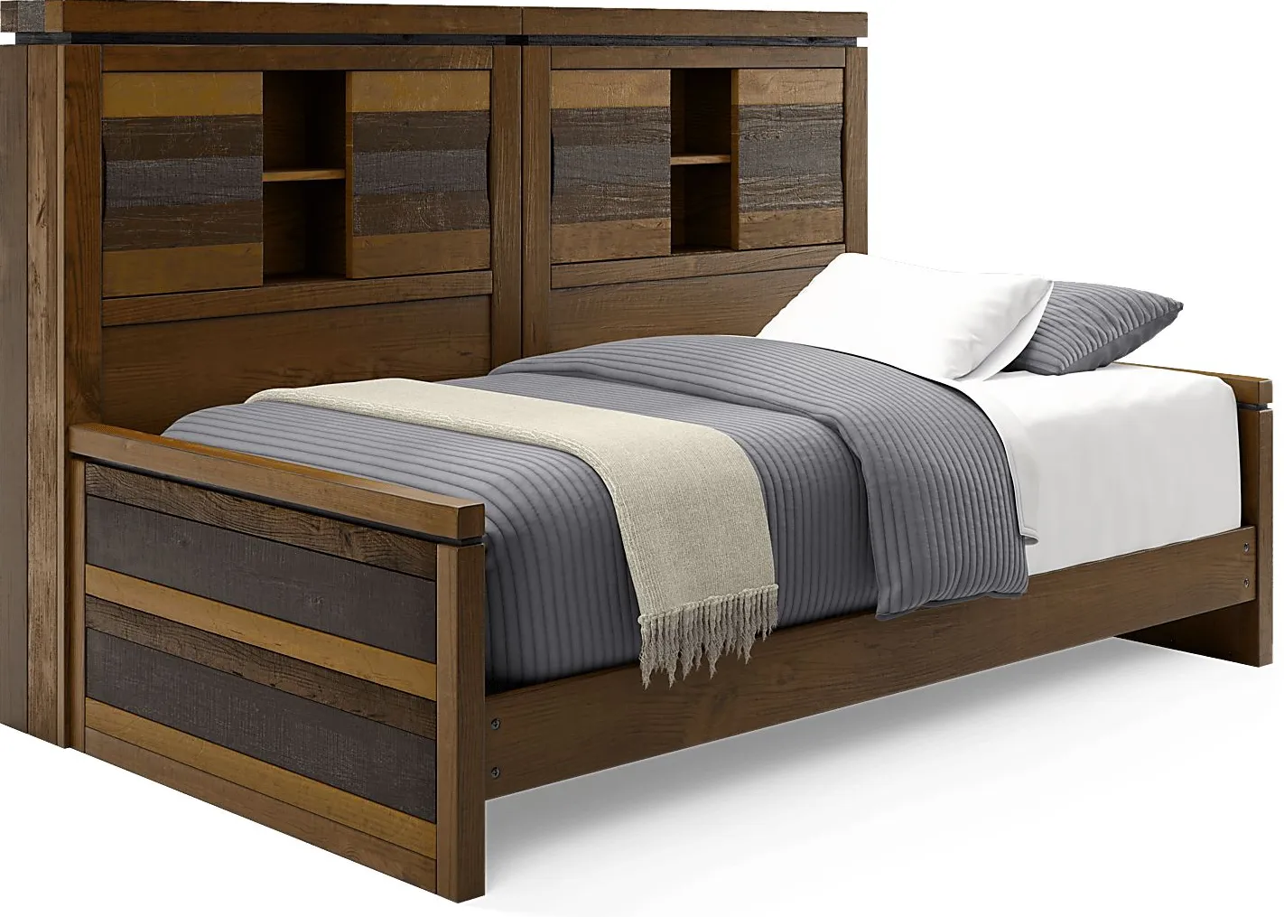 Kids Westover Hills Jr. Reclaimed Brown 3 Pc Twin Bookcase Wall Bed