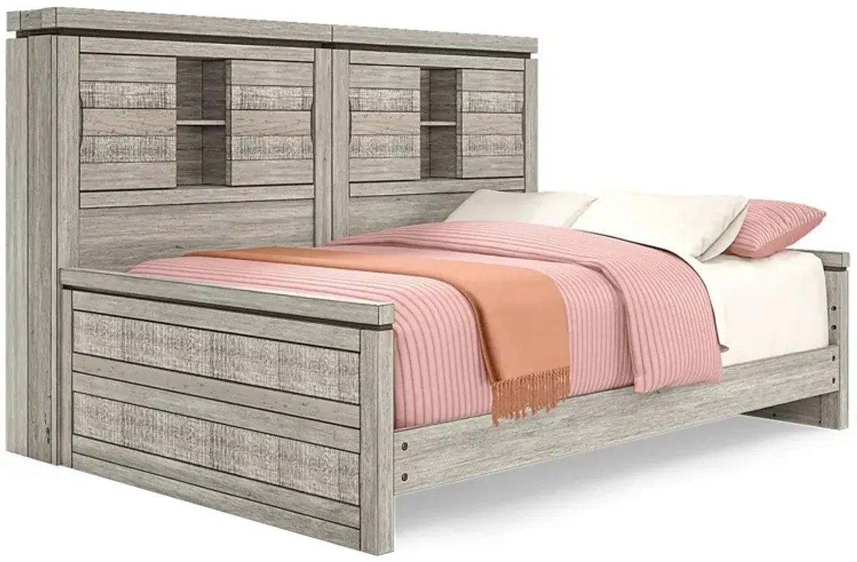 Kids Westover Hills Jr. Gray 3 Pc Twin Bookcase Wall Bed