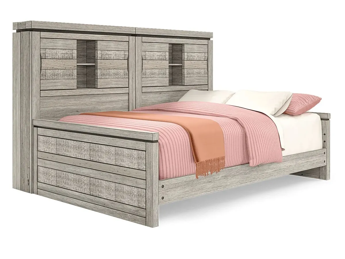 Kids Westover Hills Jr. Gray Twin Bookcase Wall Bed