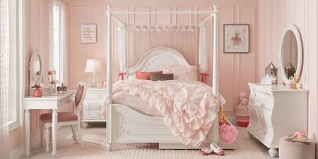 Disney Princess Dreamer White 4 Pc Twin Canopy Bed