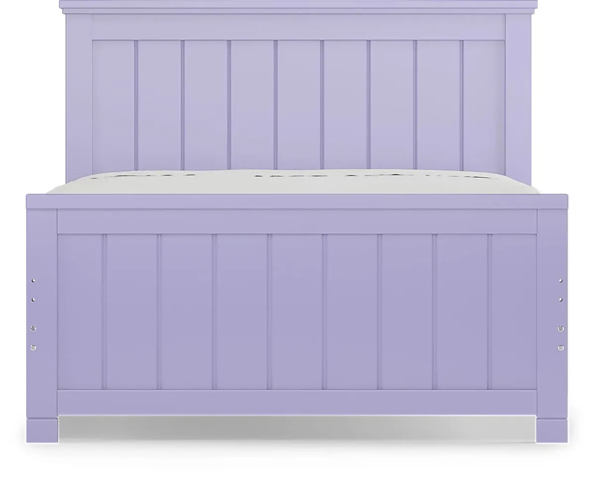 Kids Cottage Colors Lavender Full Panel Bedroom