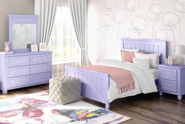 Kids Cottage Colors Lavender Full Panel Bedroom