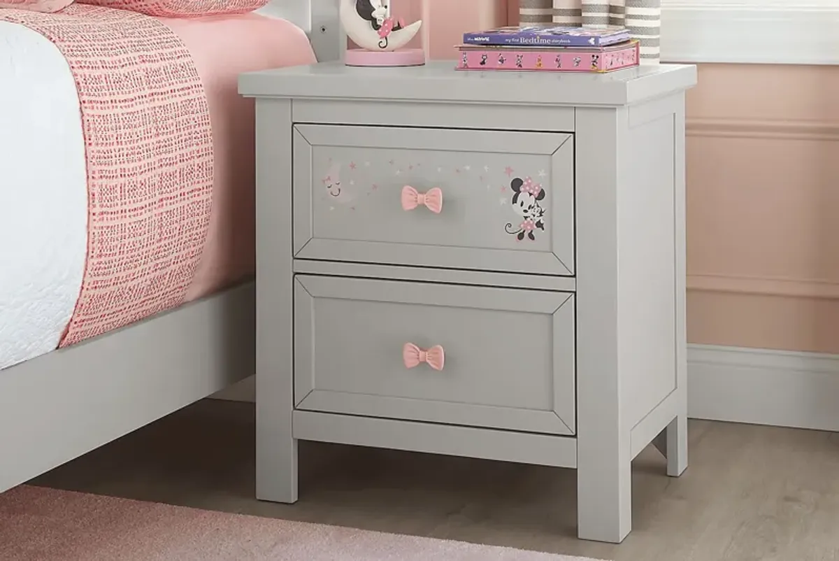 Kids Starry Dreams with Minnie Mouse Gray Nightstand