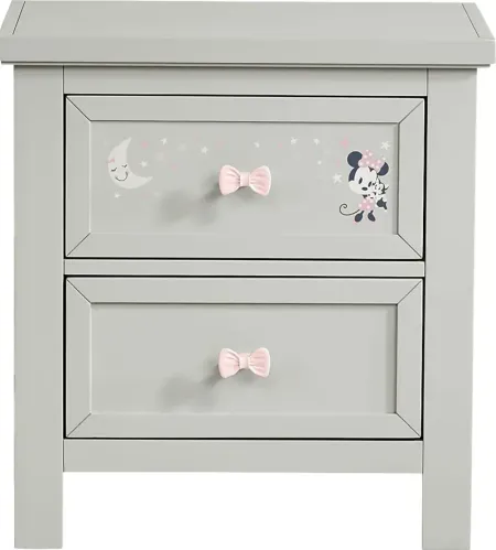 Kids Starry Dreams with Minnie Mouse Gray Nightstand