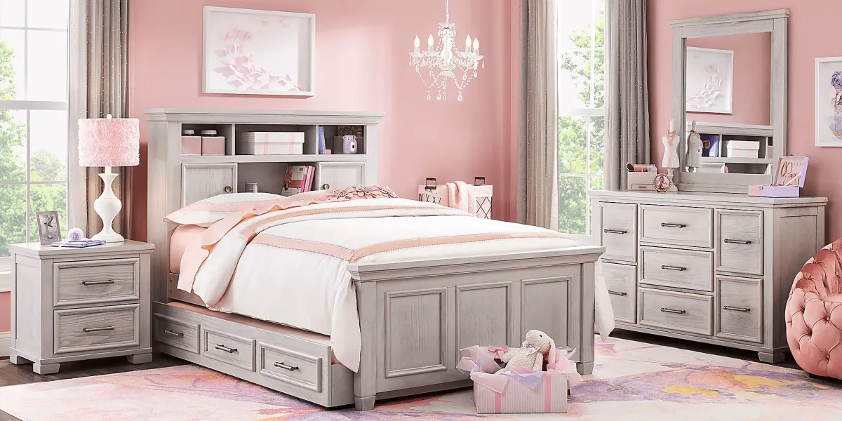 Kids Canyon Lake Ash Gray 3 Pc Full Bookcase Bed