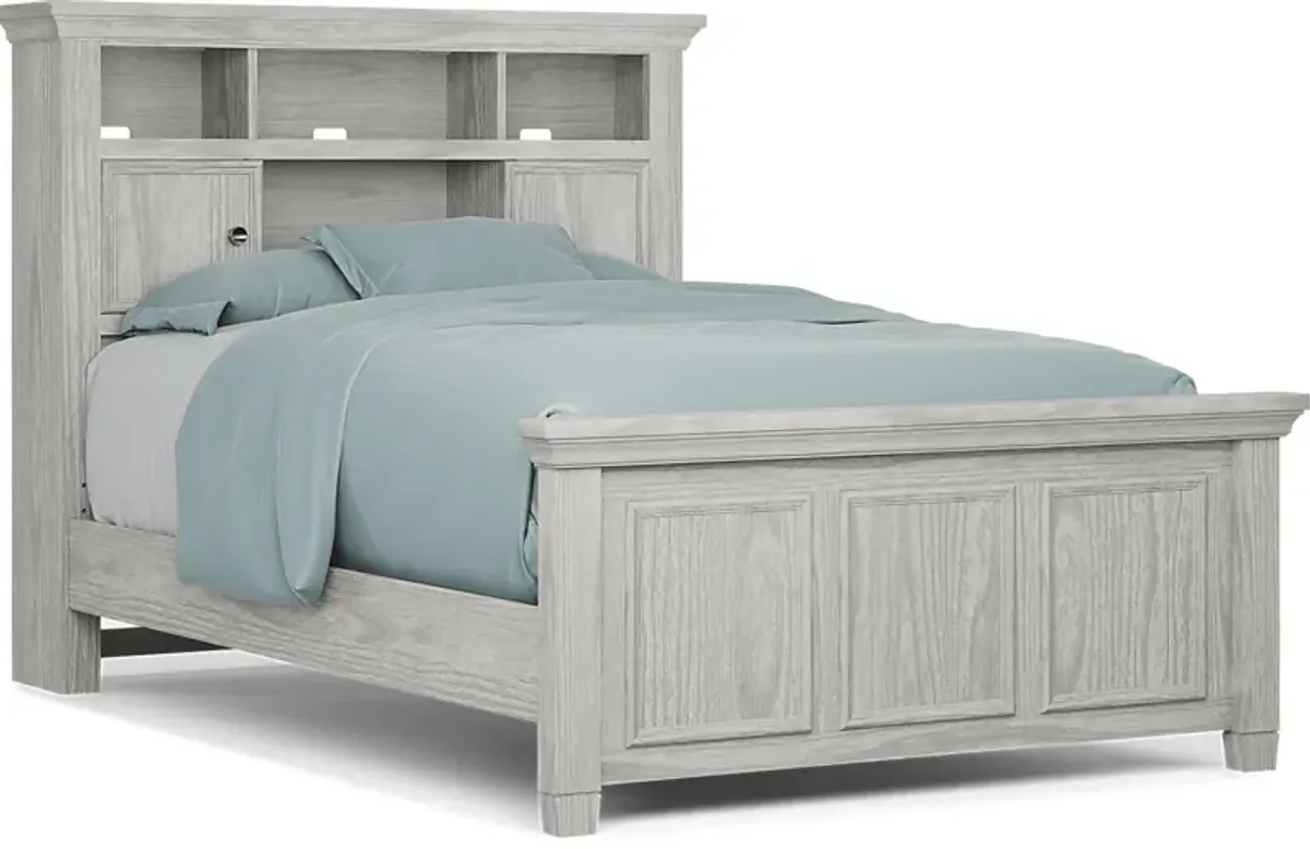 Kids Canyon Lake Ash Gray 3 Pc Full Bookcase Bed