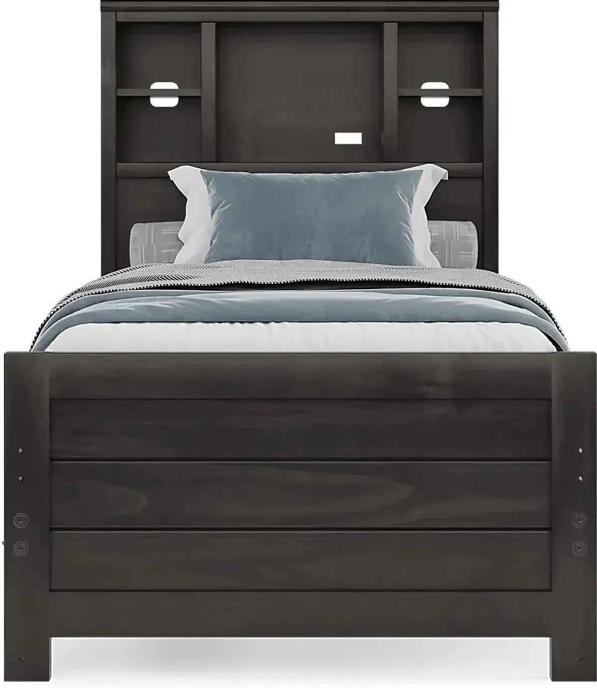 Kids Creekside 2.0 Charcoal 5 Pc Twin Bookcase Bedroom