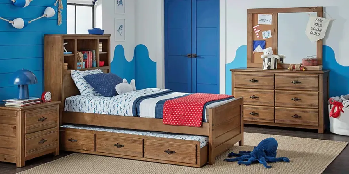 Kids Creekside 2.0 Chestnut 5 Pc Twin Bookcase Bedroom