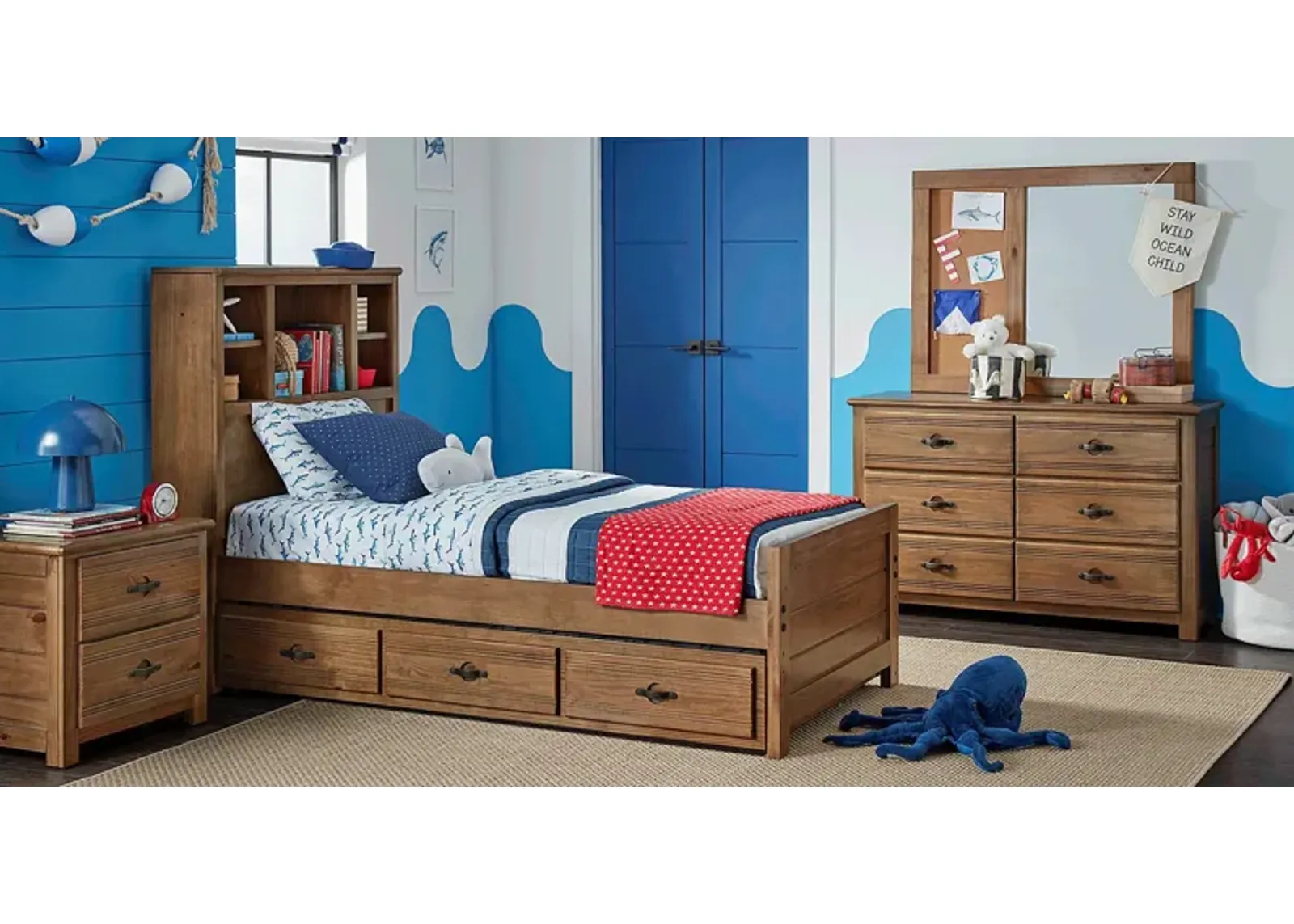 Kids Creekside 2.0 Chestnut 5 Pc Twin Bookcase Bedroom