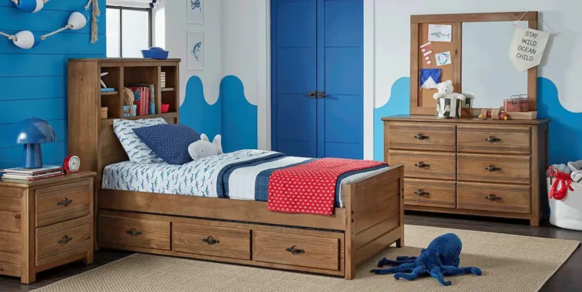 Kids Creekside 2.0 Chestnut 5 Pc Twin Bookcase Bedroom