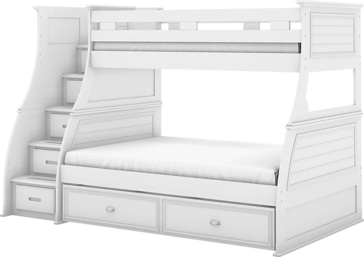 Kids Hilton Head White Twin/Full Step Bunk