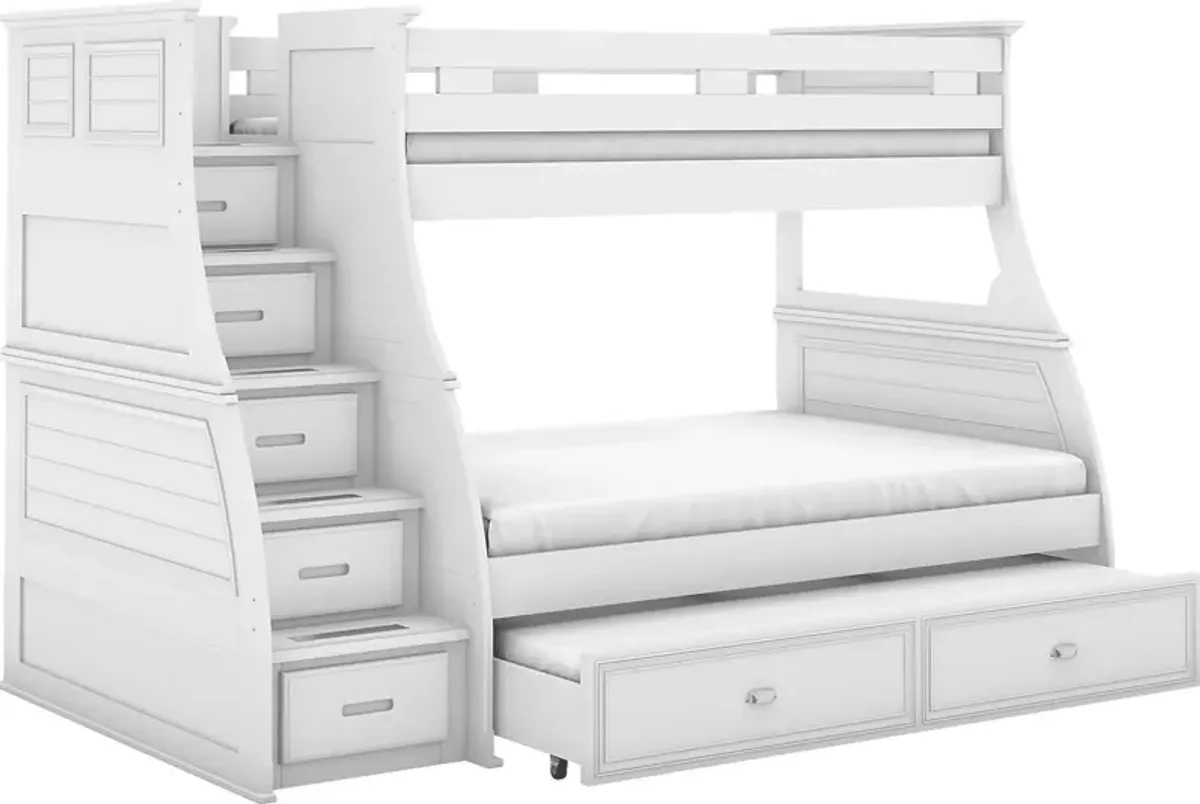 Kids Hilton Head White Twin/Full Step Bunk