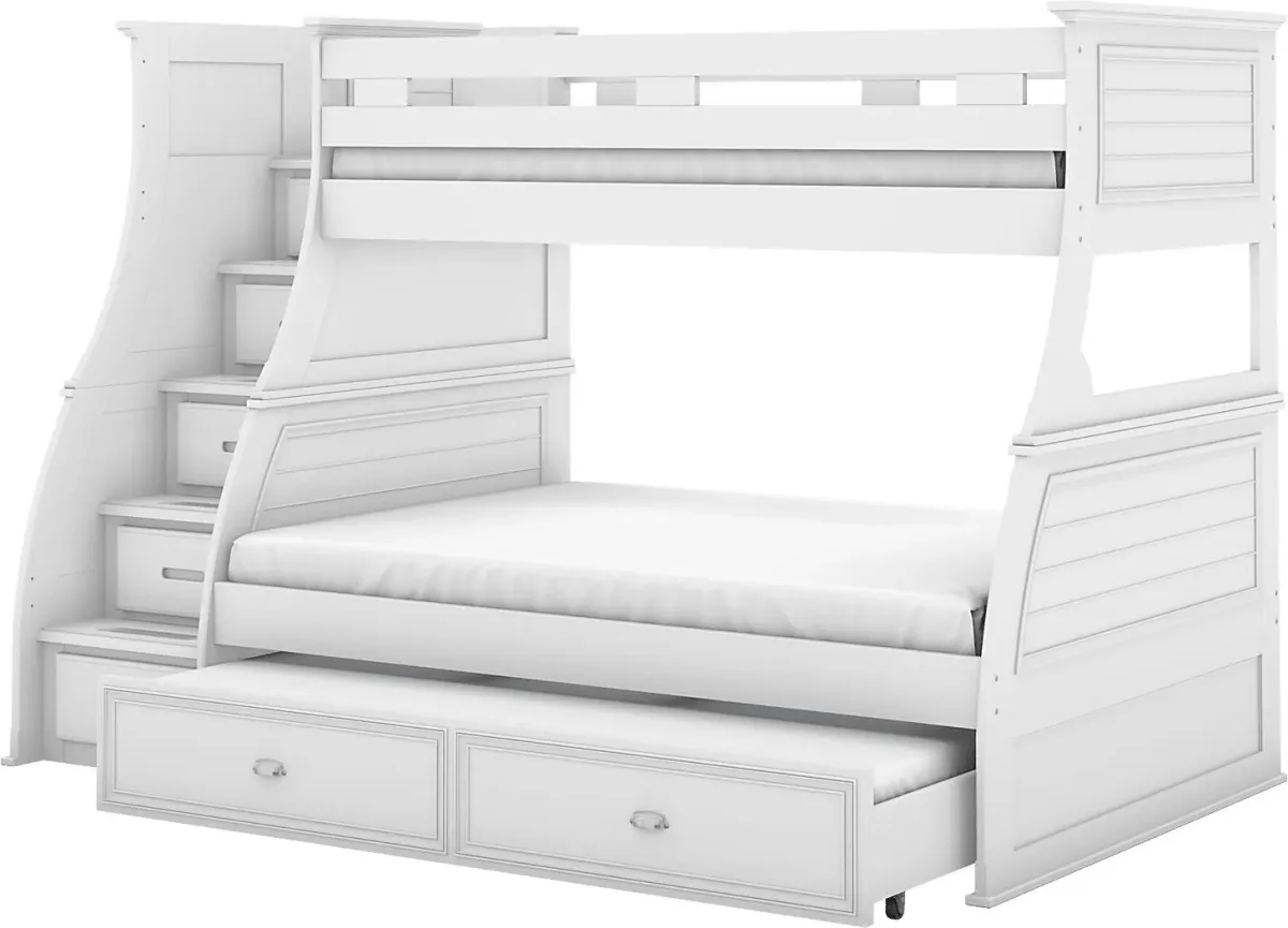 Kids Hilton Head White Twin/Full Step Bunk