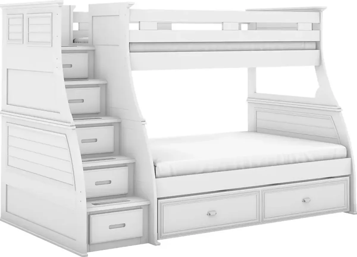 Kids Hilton Head White Twin/Full Step Bunk