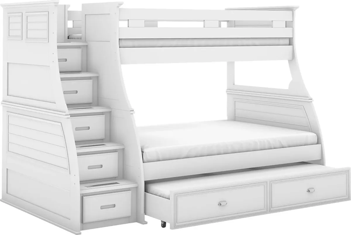 Kids Hilton Head White Twin/Full Step Bunk