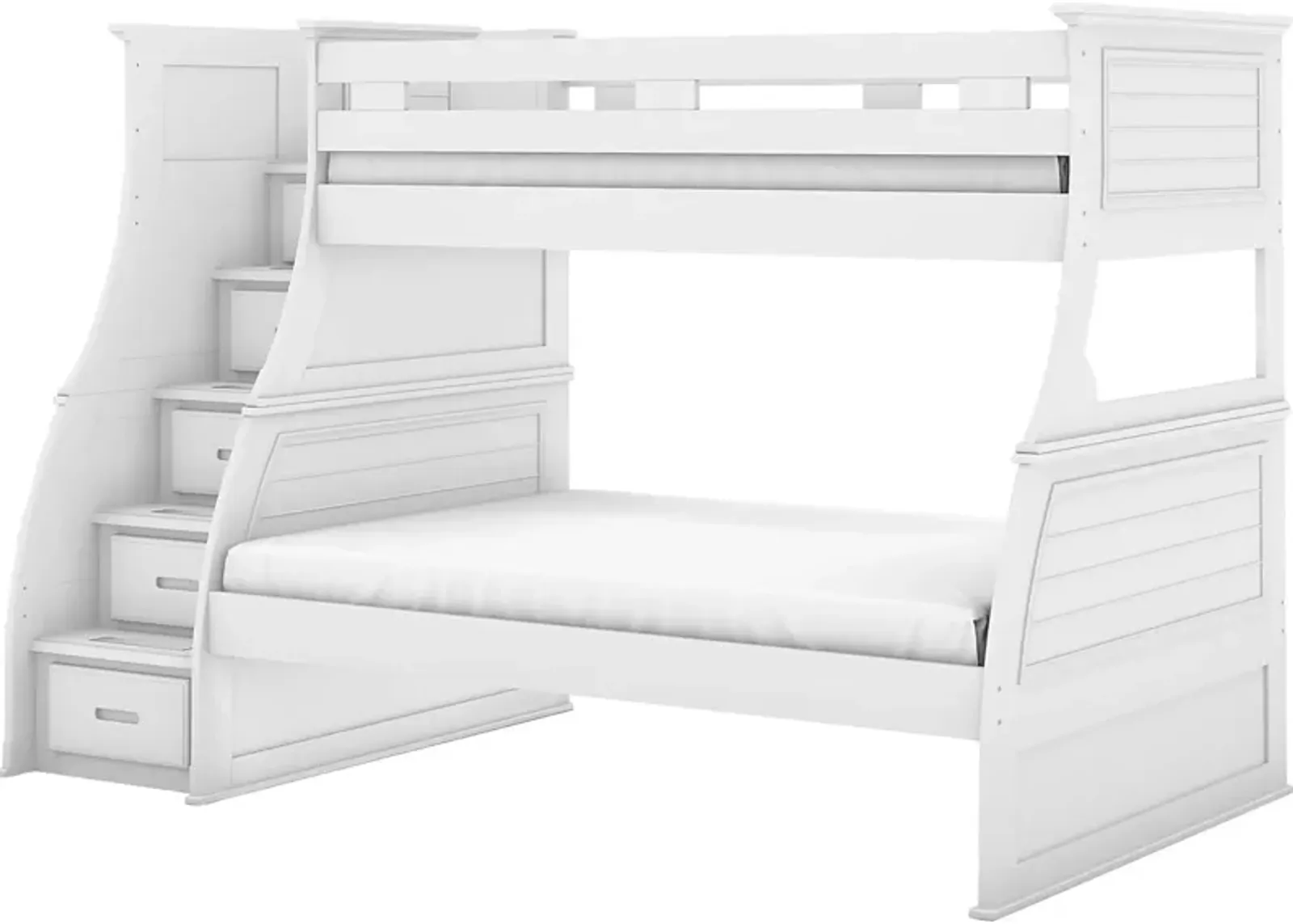 Kids Hilton Head White Twin/Full Step Bunk