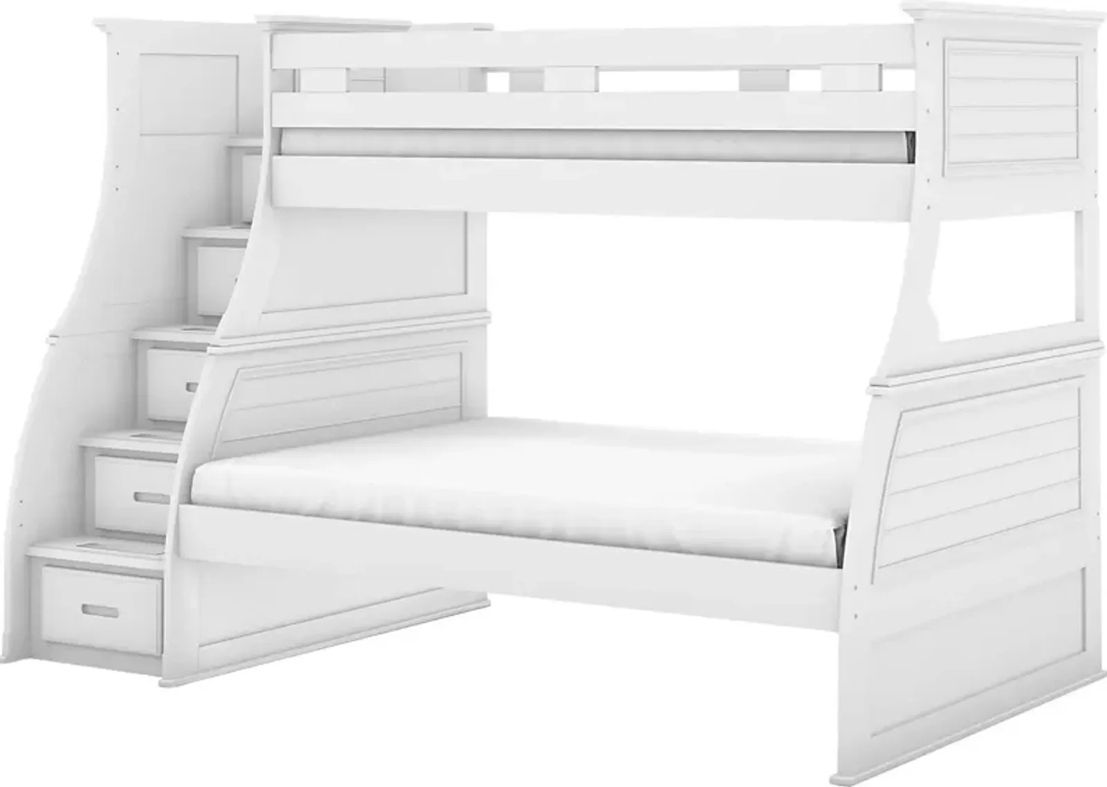 Kids Hilton Head White Twin/Full Step Bunk