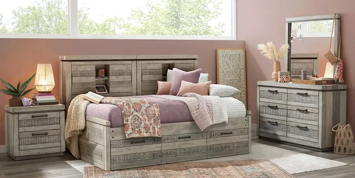 Kids Westover Hills Jr. Gray 3 Pc Full Bookcase Wall Bed