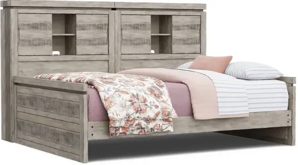Kids Westover Hills Jr Gray Full Bookcase Wall Bed
