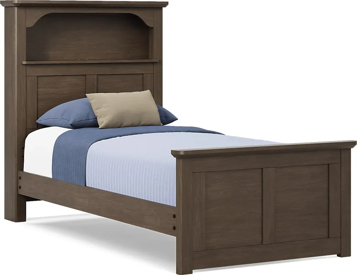 Kids South Bend Brown Cherry Twin Bookcase Bedroom