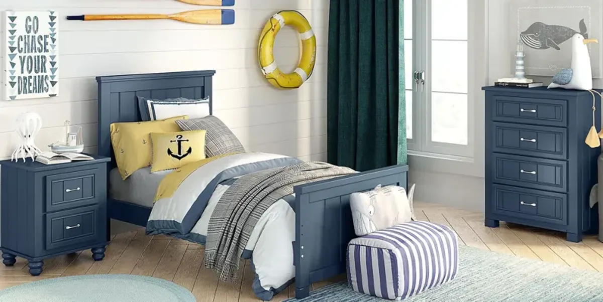 Kids Cottage Colors Navy 5 Pc Twin Panel Bedroom