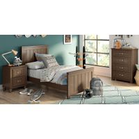 Kids Cottage Colors Chocolate 5 Pc Twin Panel Bedroom