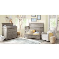 Kids Woodland Adventures Classic Gray 5 Pc Nursery with Toddler Rails