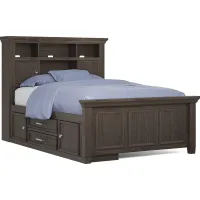 Kids Canyon Lake Java 3 Pc Full Bookcase Bed with Storage Side Rail