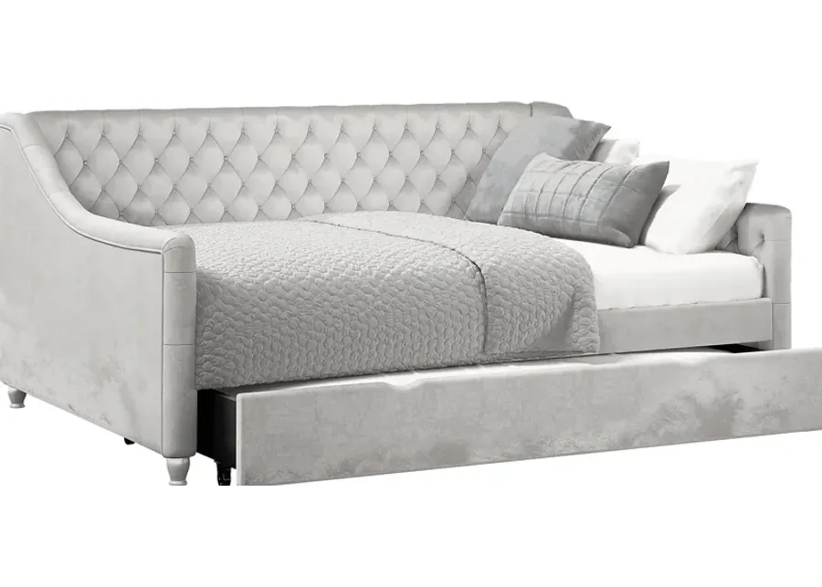 Alena Silver 4 Pc Full Daybed with Twin Storage Trundle