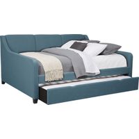 Daelan Blue Full Daybed with Twin Storage Trundle
