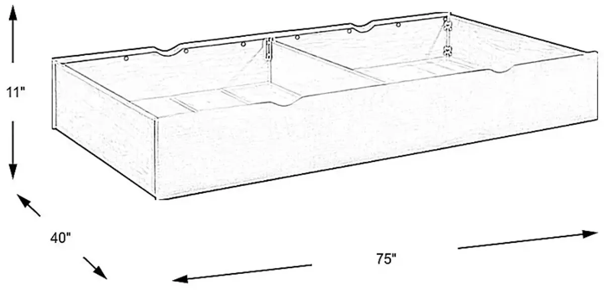 Kids Dakotah Gray Twin Storage Trundle