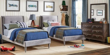 Kids Jaidyn Gray 3 Pc Twin Upholstered Bed