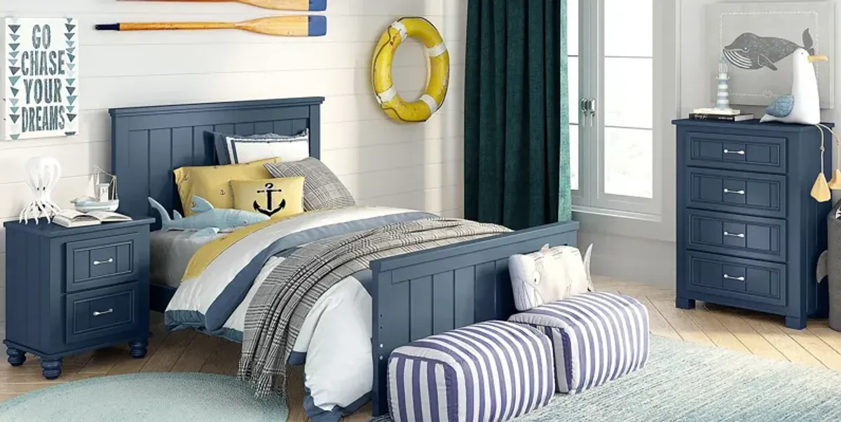 Kids Cottage Colors Navy 5 Pc Full Panel Bedroom