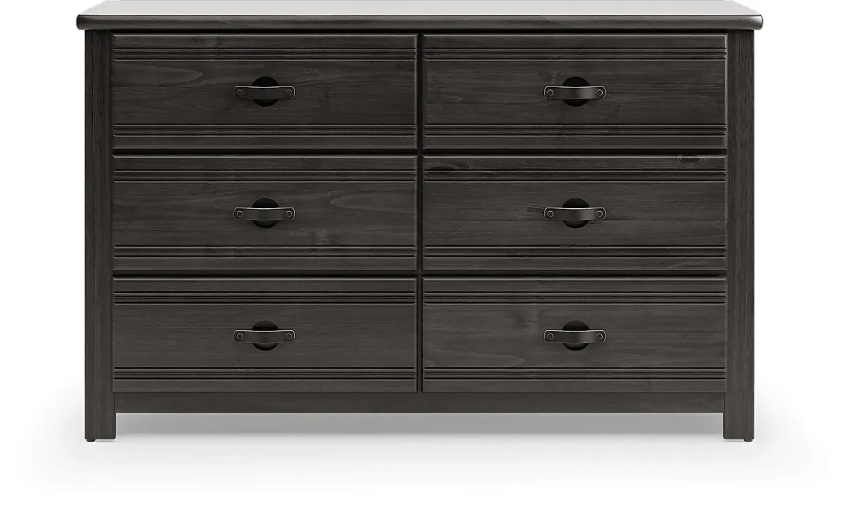 Kids Creekside 2.0 Charcoal Twin Bookcase Bedroom with 2 Storage Side Rails