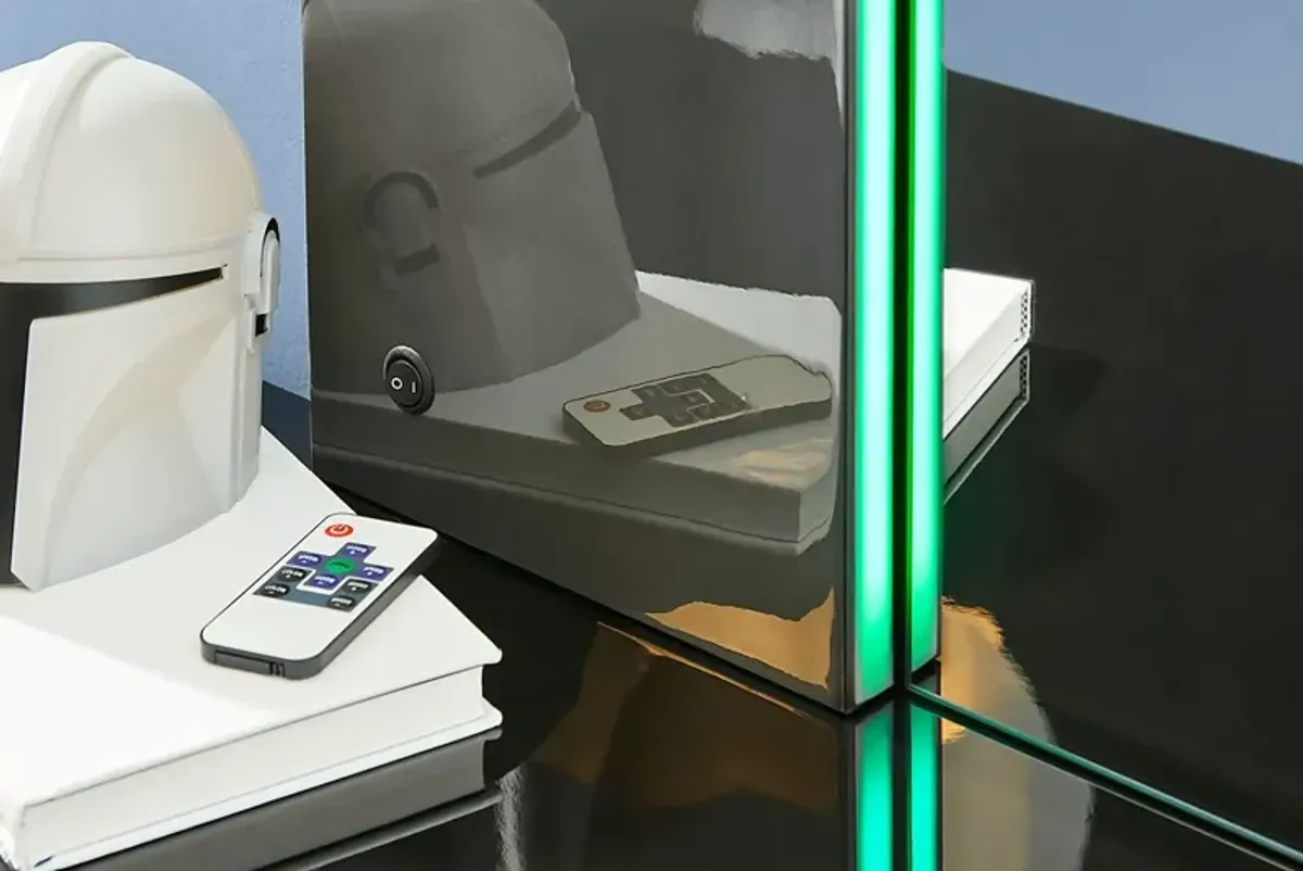 Star Wars Black Lighted Bedroom with Twin Mandalorian Bed