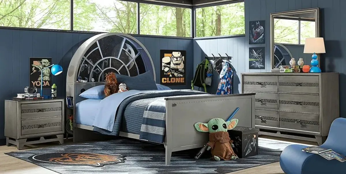 Kids Star Wars Millennium Falcon&trade; Gray 3 Pc Twin Bookcase Bed