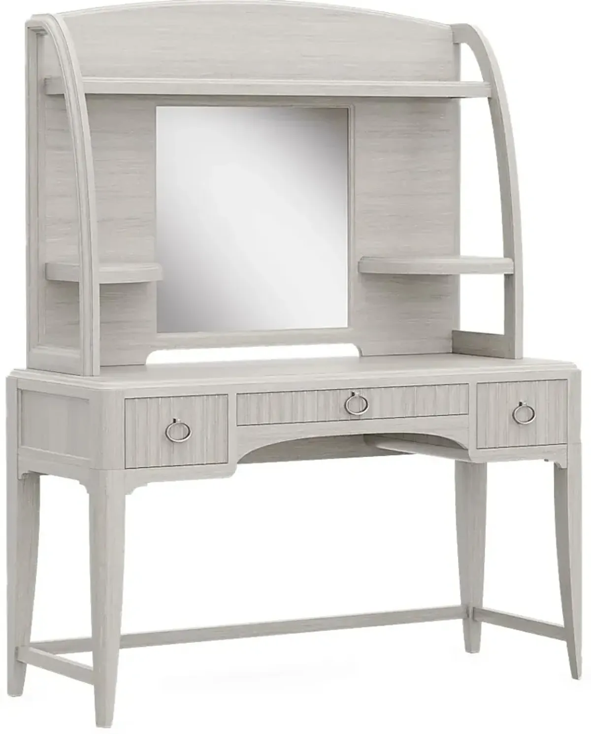 Kids Vivien Wirebrush Gray Vanity Desk and Hutch