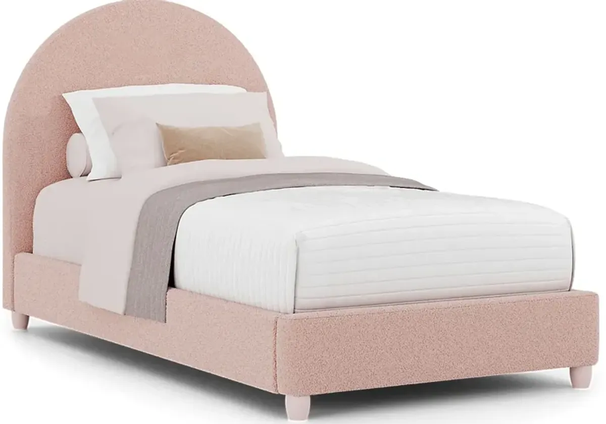 Kids South Bend Washed White 8 Pc Bedroom with 2 Pink Twin Moonstone Beds