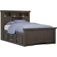 Kids Canyon Lake Java 3 Pc Full Bookcase Bed with 2 Storage Side Rails