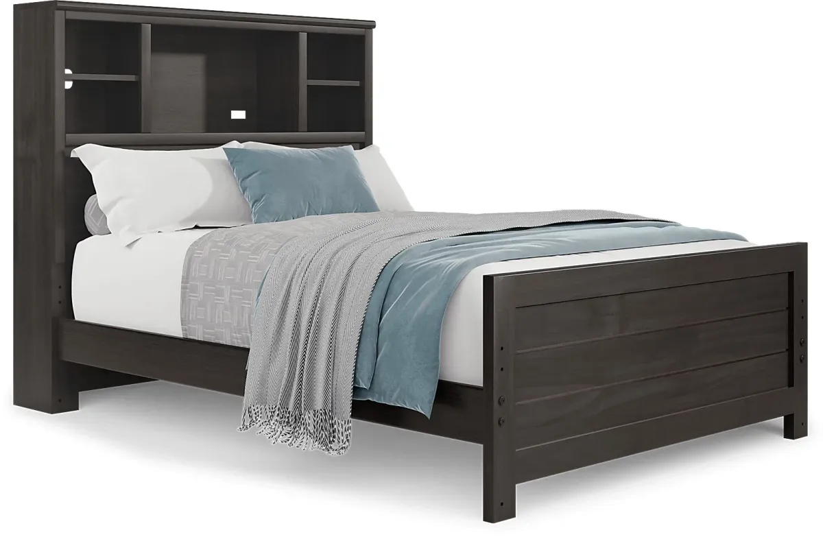 Kids Creekside 2.0 Charcoal Full Bookcase Bedroom