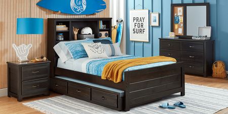 Kids Creekside 2.0 Charcoal 5 Pc Full Bookcase Bedroom