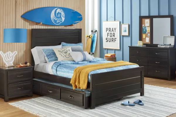 Kids Creekside 2.0 Charcoal Full Bookcase Bedroom