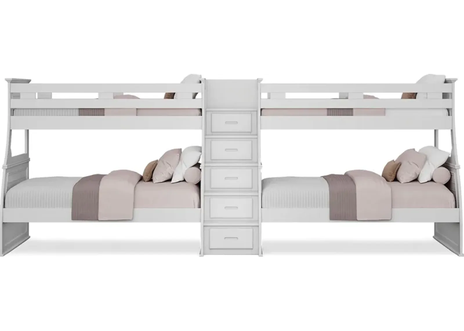 Kids Hilton Head White Twin/Full Double Step Bunk