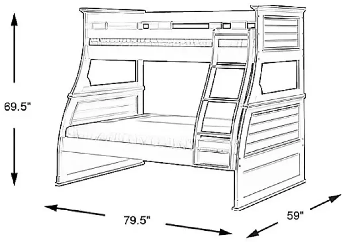Kids Hilton Head Graphite Twin/Full Bunk