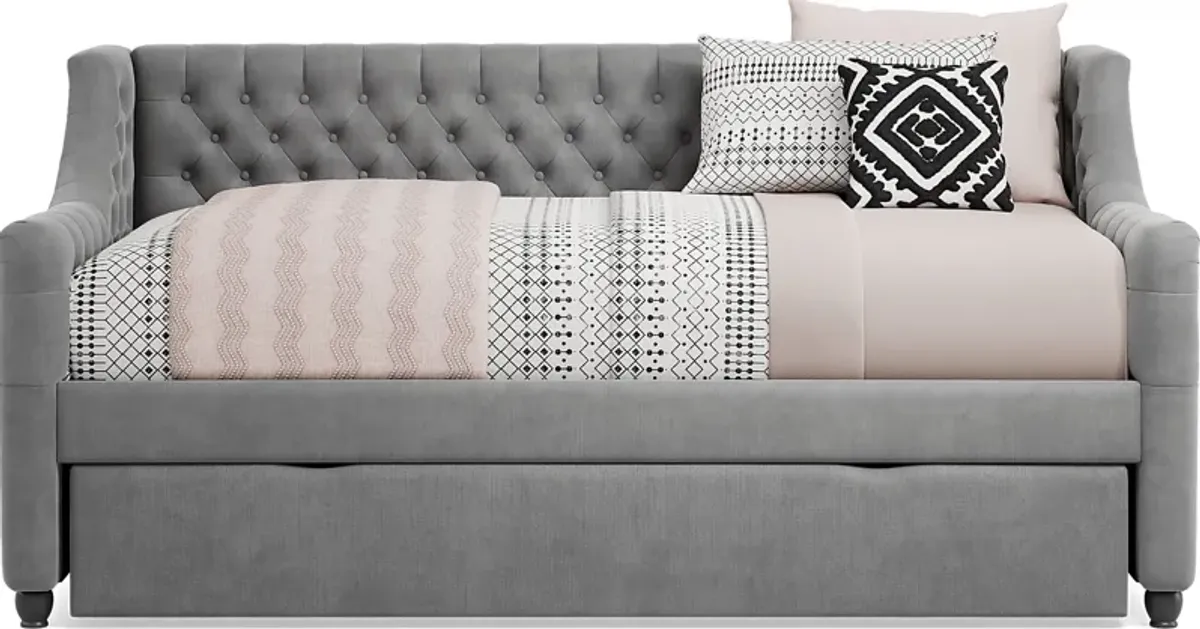Alena Charcoal Twin Daybed with Twin Storage Trundle