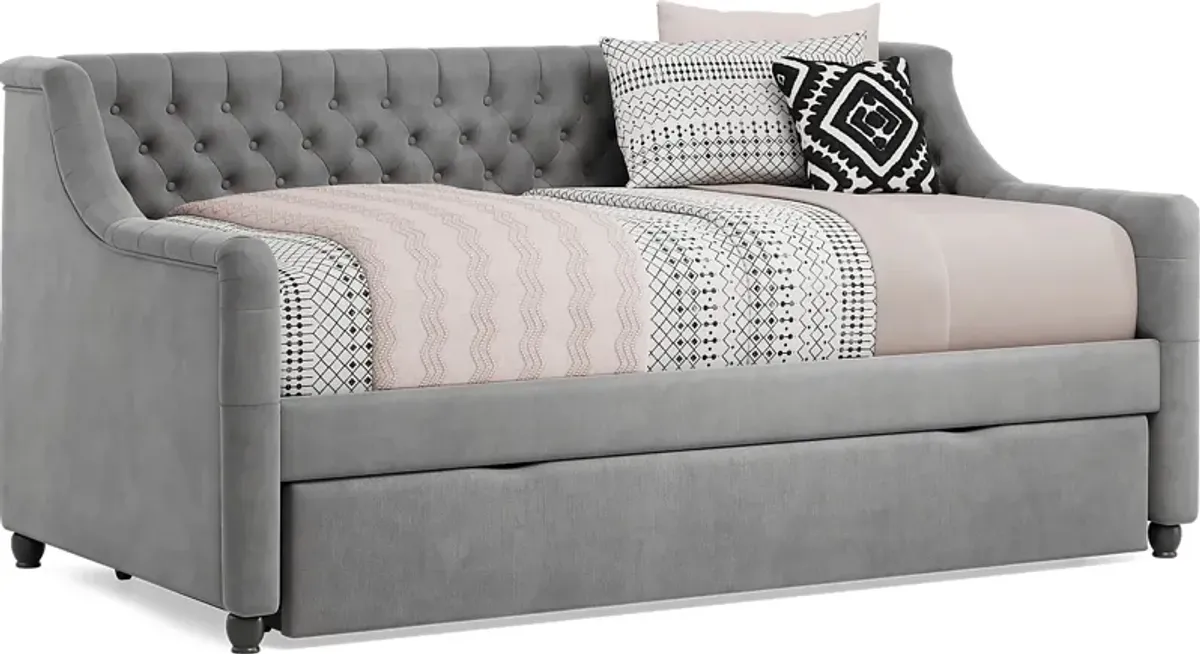 Alena Charcoal Twin Daybed with Twin Storage Trundle