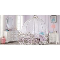 Disney Princess Fairytale White 7 Pc Twin Carriage Bedroom