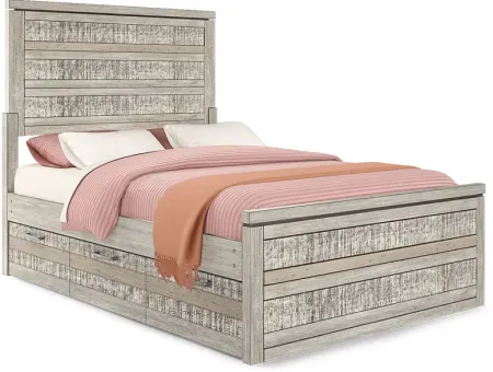 Kids Westover Hills Jr. Reclaimed Gray 4 Pc Full Panel Bed with Storage Side Rail and Trundle