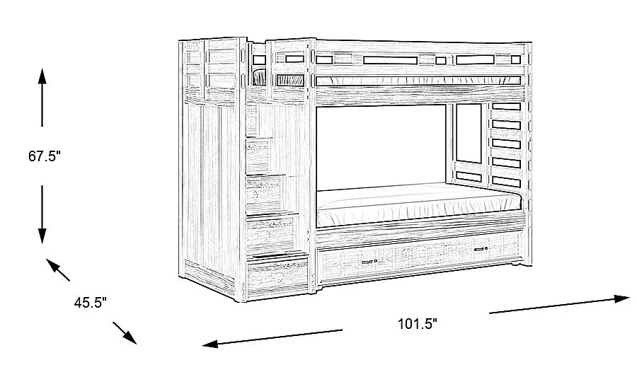 Creekside Charcoal Twin/Twin Step Bunk Bed